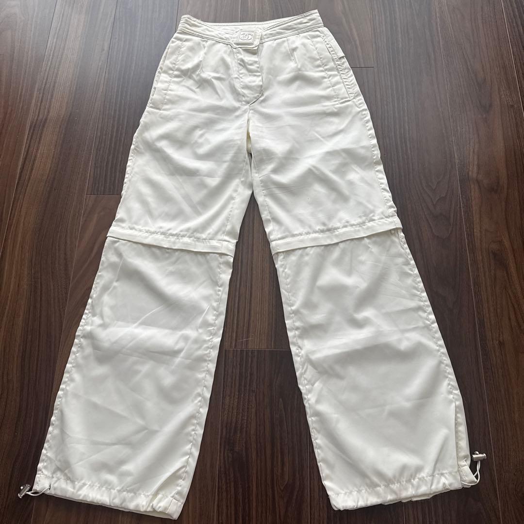 CHANEL スポーツライン　ホワイト カーゴパンツ　36