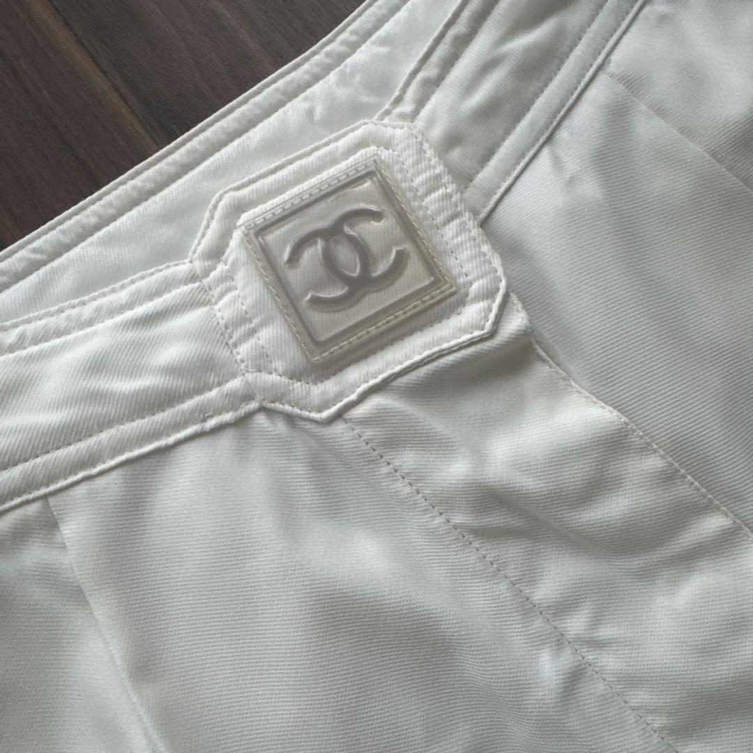CHANEL スポーツライン　ホワイト カーゴパンツ　36