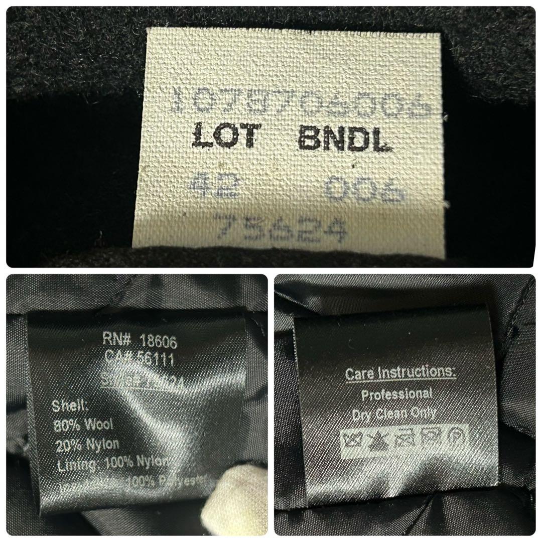 美品 ショット メルトンウール ピーコート 42 XL 米国製 シングル 黒