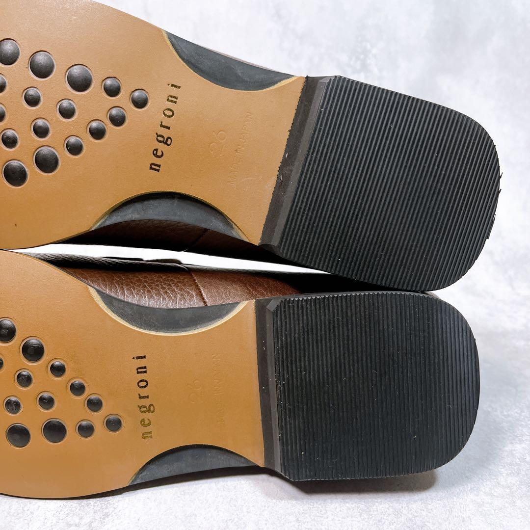 ☆ほぼ新品☆【ネグローニ】スリッポン (26) ローファー ボランテ ブラウン
