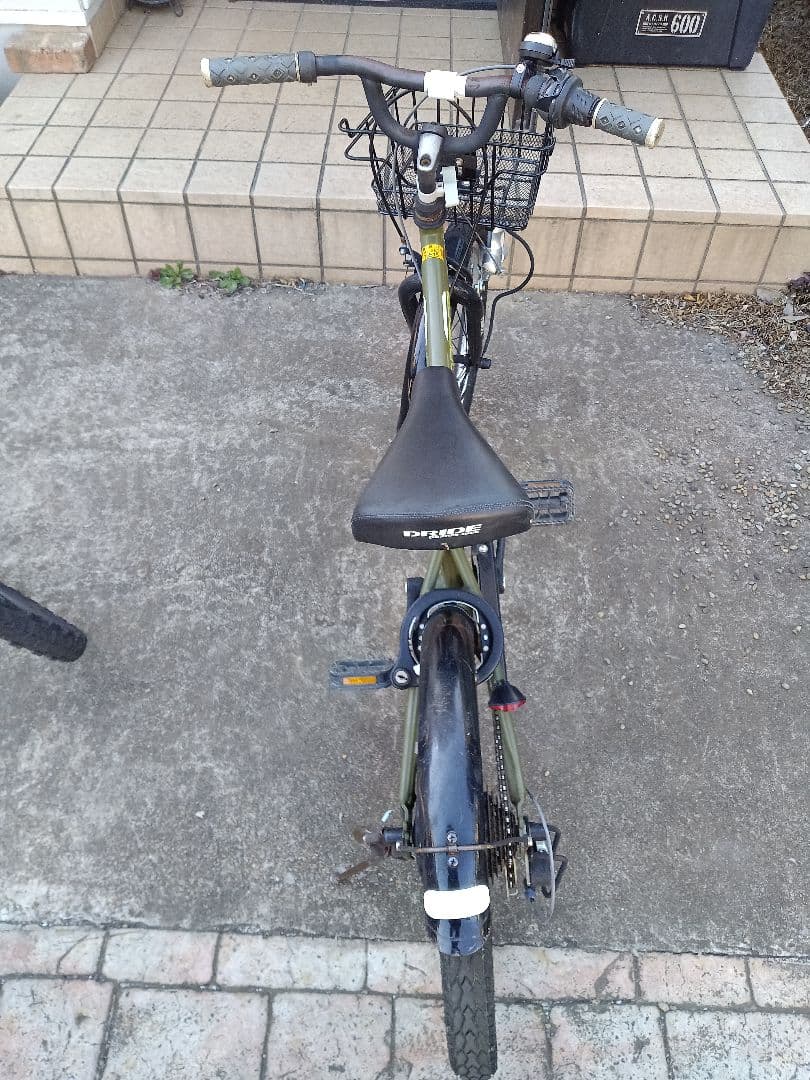 値引可★【東京/引取/配送】キッズバイク オリーブグリーン 20インチ 前カゴ付