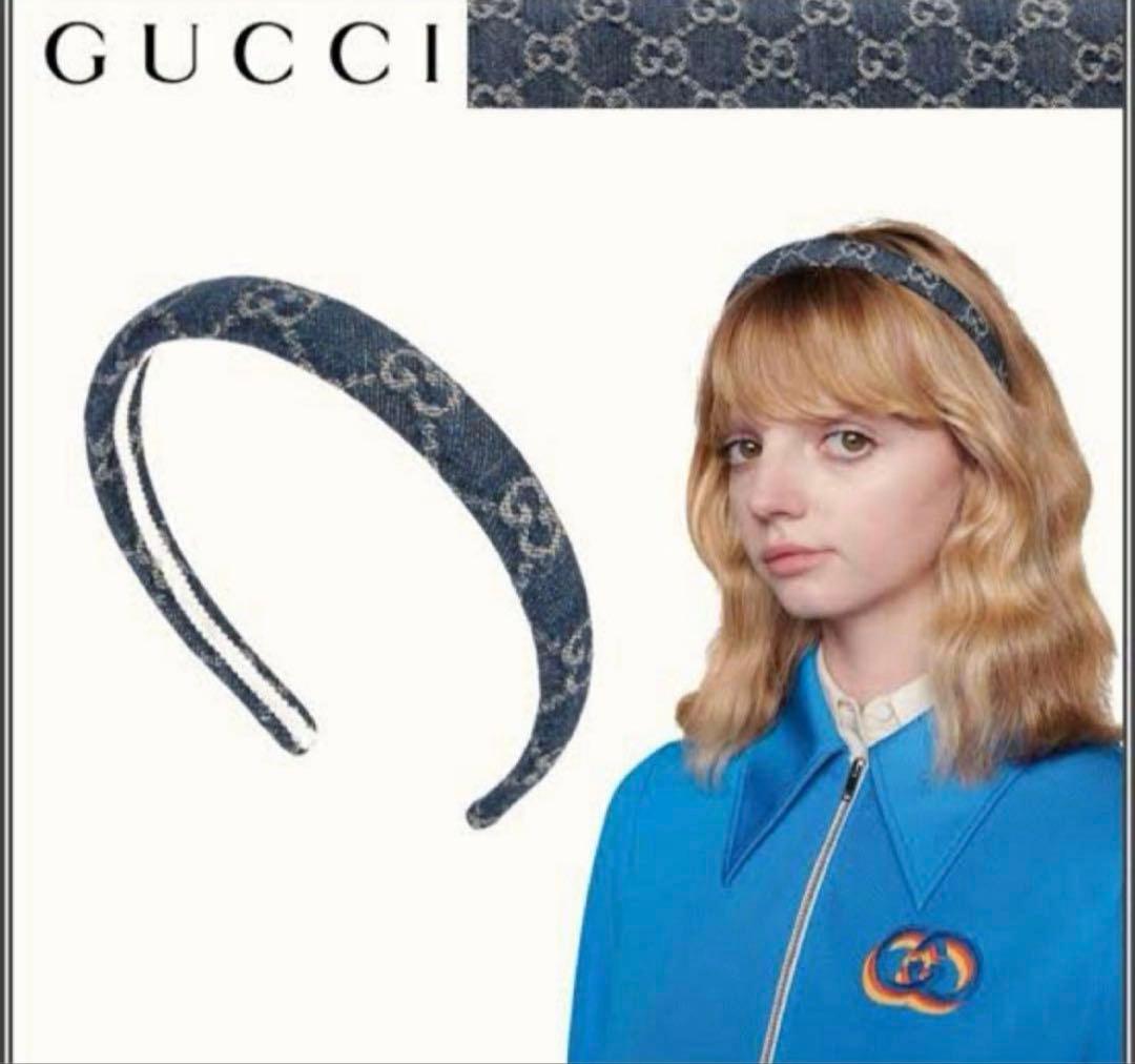 GUCCI GGロゴ ネイビー カチューシャ