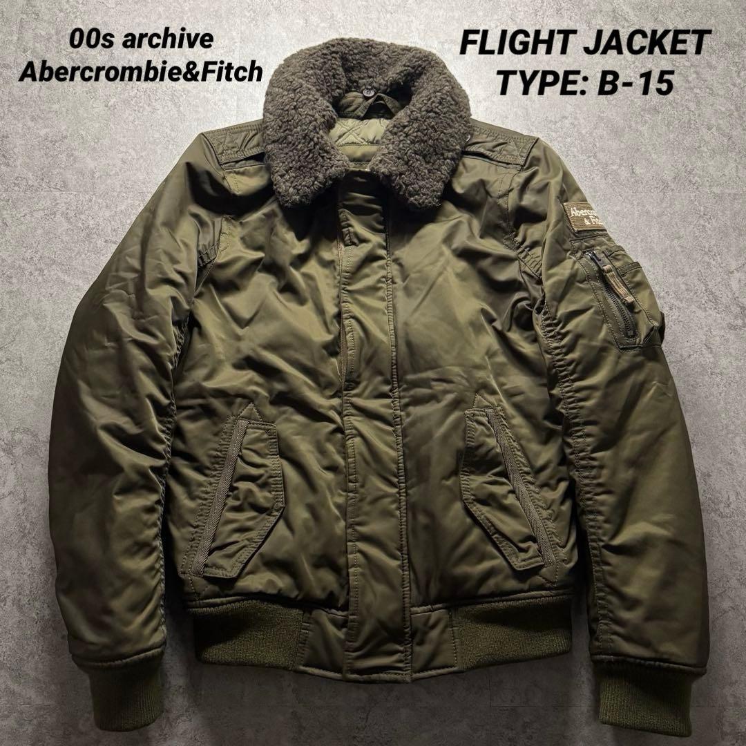 【00s archive】A&F M フライトジャケット　B-15 短丈　襟ボア