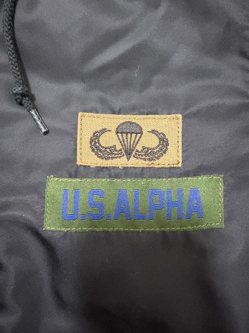 早い者勝ち！ALPHA INDUSTRIES フライトジャケット M黒 ナノユニ