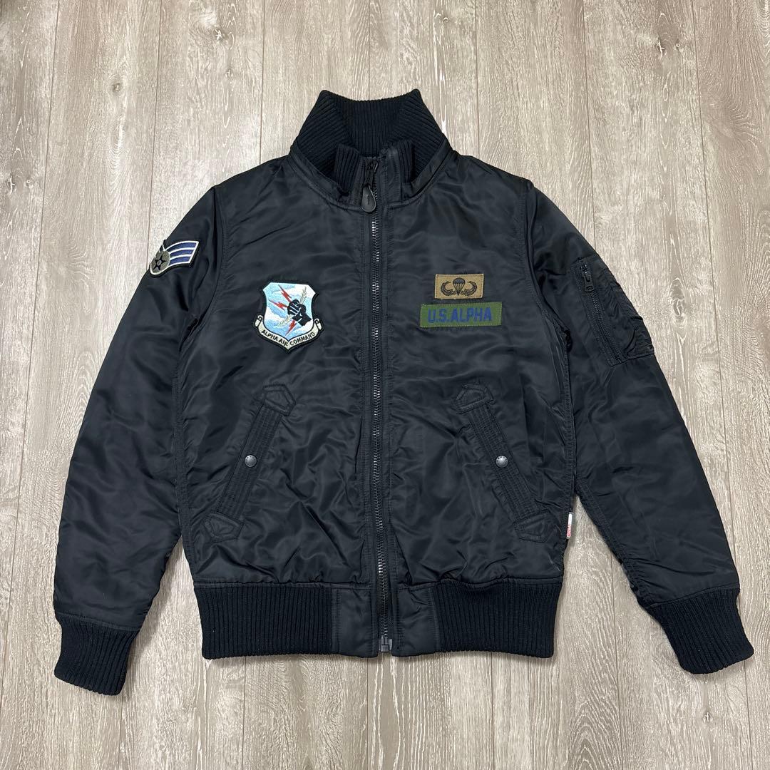 早い者勝ち！ALPHA INDUSTRIES フライトジャケット M黒 ナノユニ