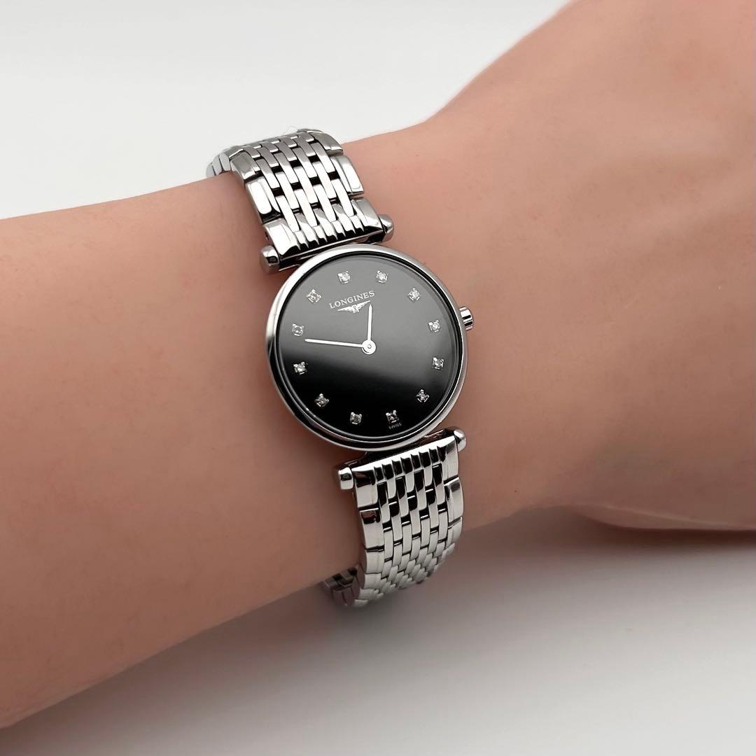 【稼働】LONGINES ロンジン レディース 12Pダイヤ ブラック文字盤