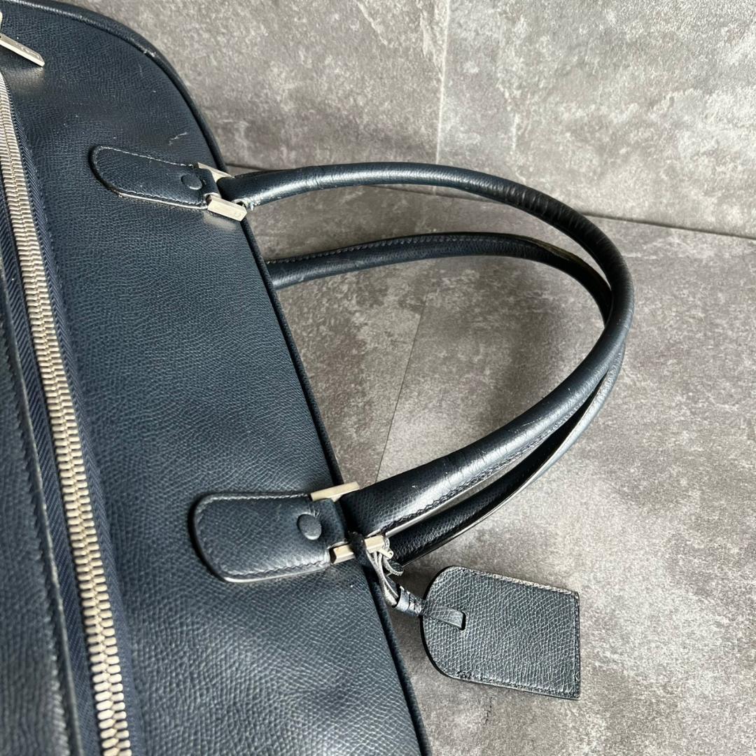 ⭐️Valextra⭐️ヴァレクストラ ボストンバッグ ネイビー レザー 大容量