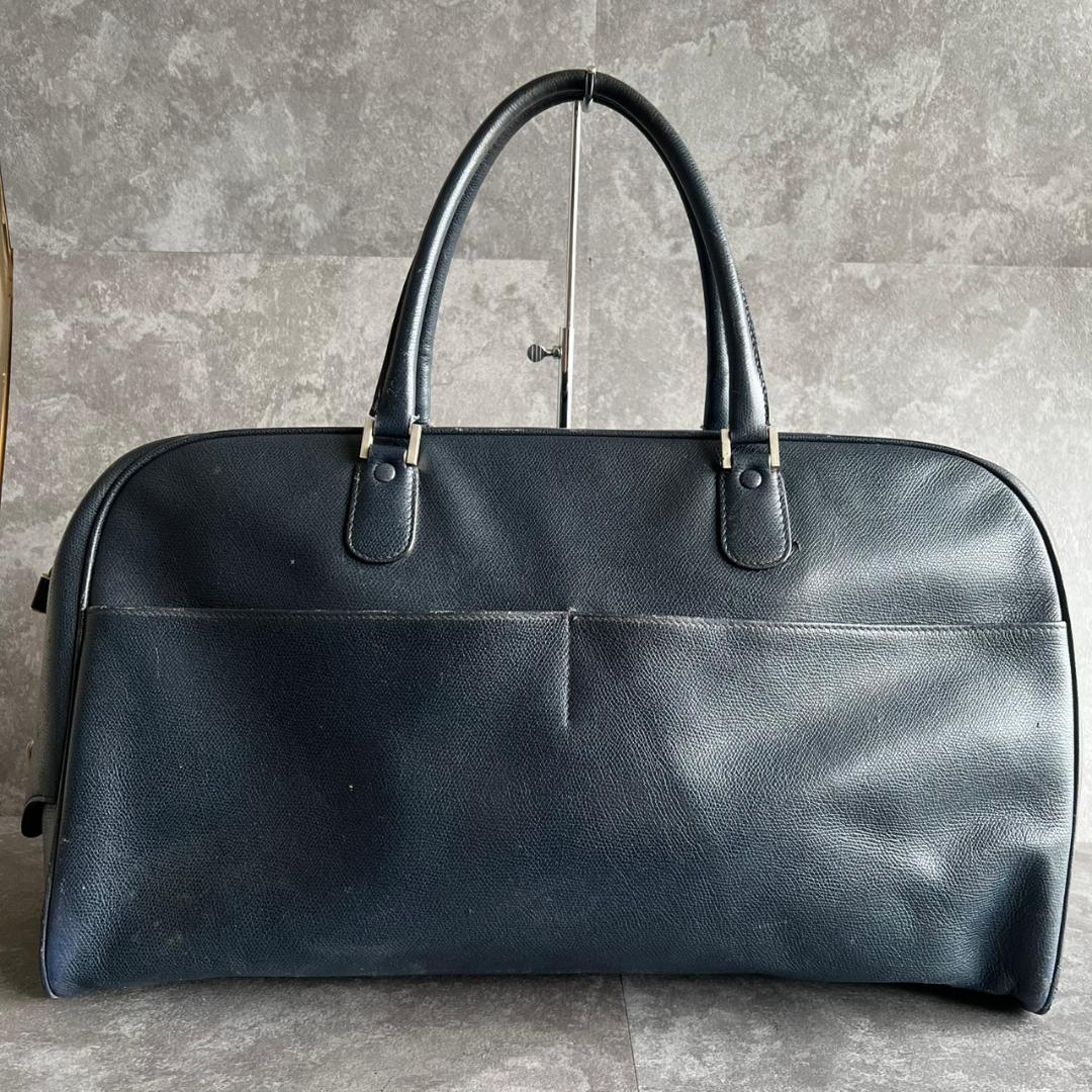 ⭐️Valextra⭐️ヴァレクストラ ボストンバッグ ネイビー レザー 大容量