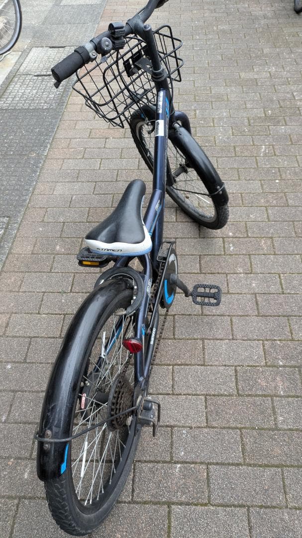 子供用自転車 ブラック STAMEN 前面バスケット付き