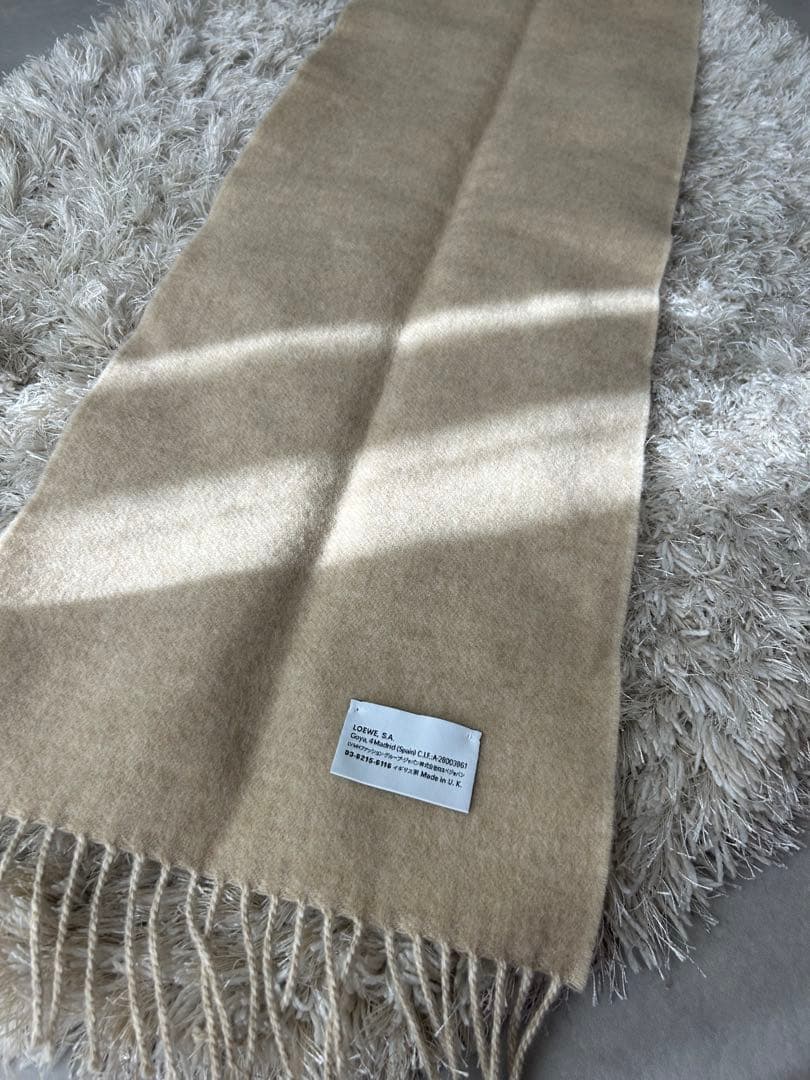 LOEWE ロエベ　リバーシブルマフラー ベージュ ホワイト