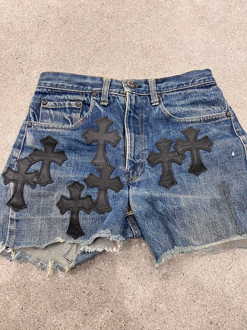 クロムハーツChromeHeartsクロスパッチデニムショートパンツ