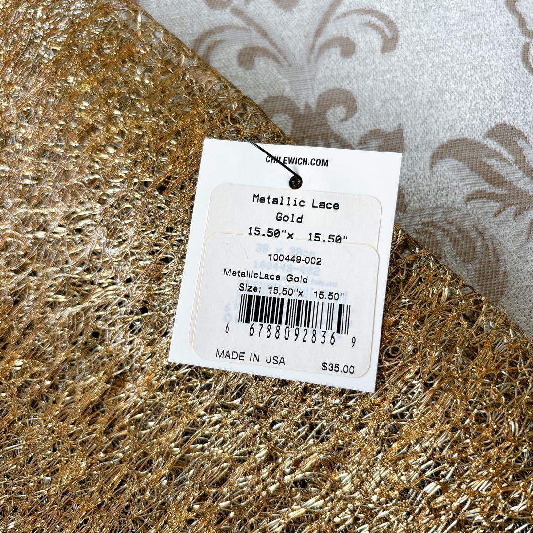 未使用　チルウィッチ　メタリックレース　ゴールド　リバーシブル　4枚