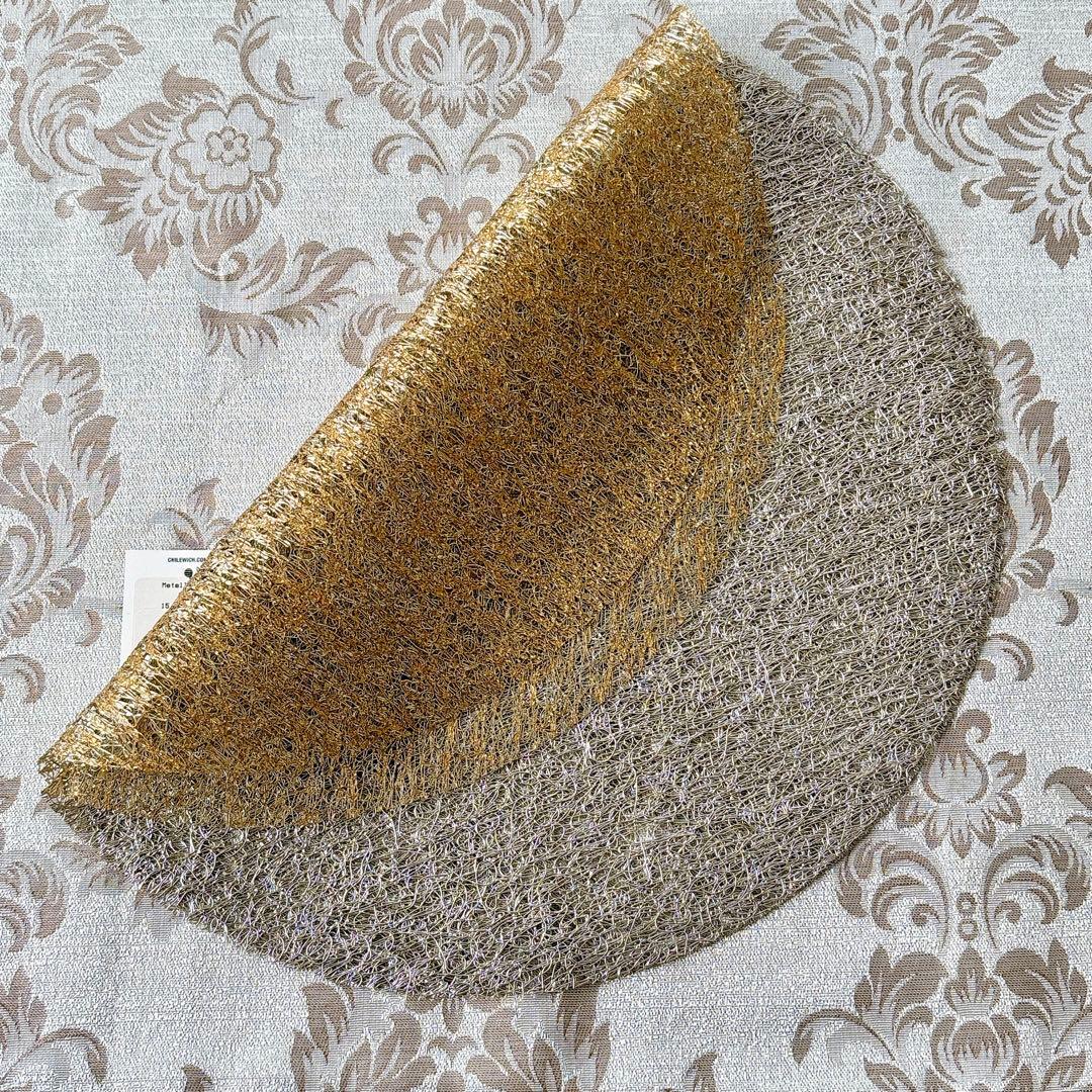 未使用　チルウィッチ　メタリックレース　ゴールド　リバーシブル　4枚