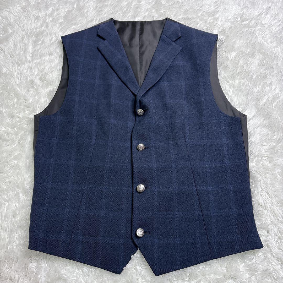 美品男の子 卒業式 WANDER FACTORY ネイビーチェックスーツ 170