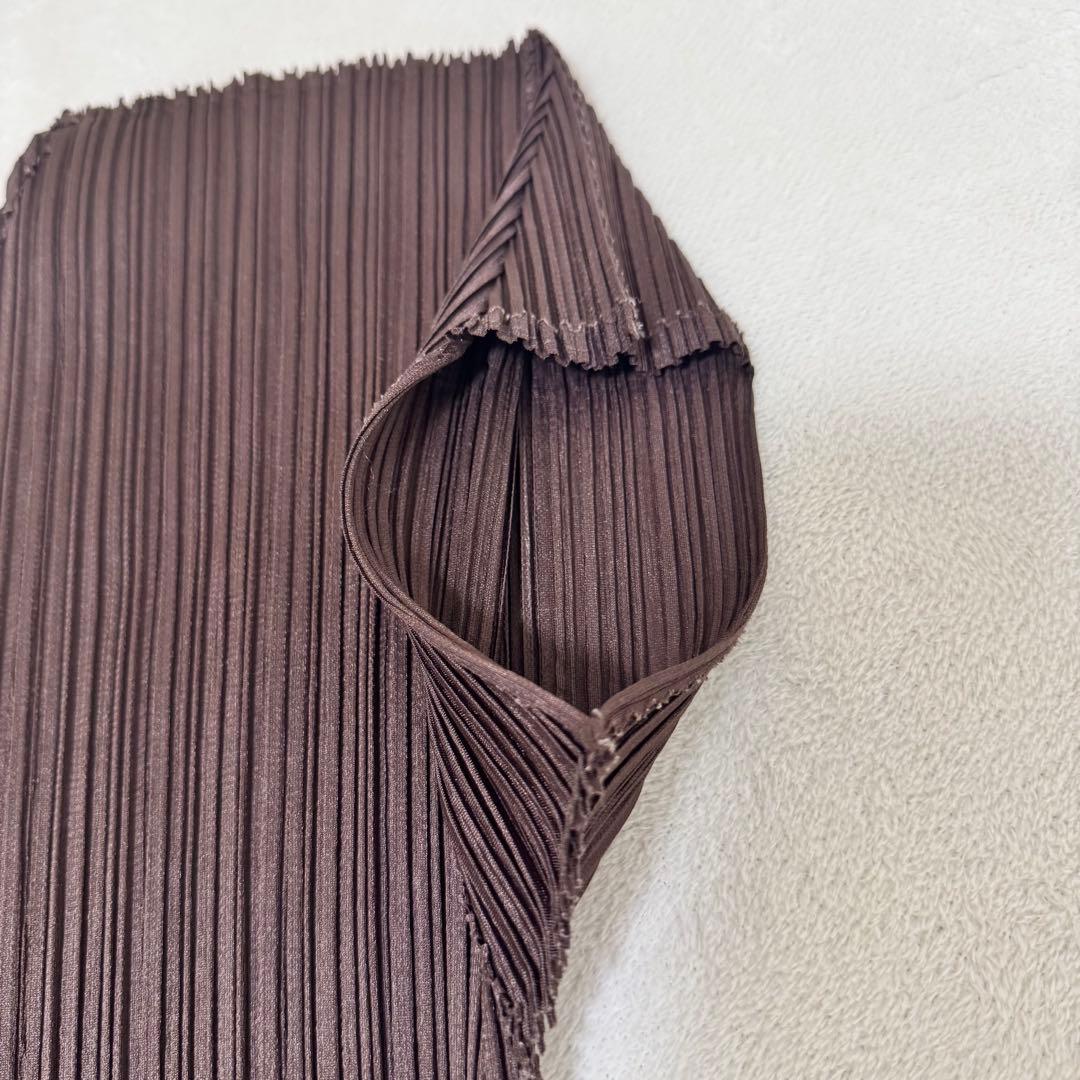 極美品✨PLEATS PLEASE 特殊加工　プリーツ　半袖　ブラウン　トップス