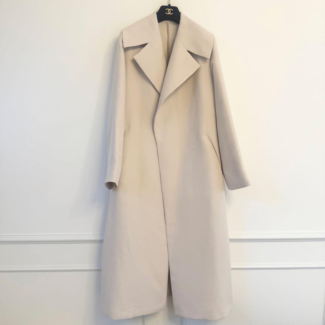 美品 NOBLE ノーブルトリプルクロスワイドカラーロングコート M