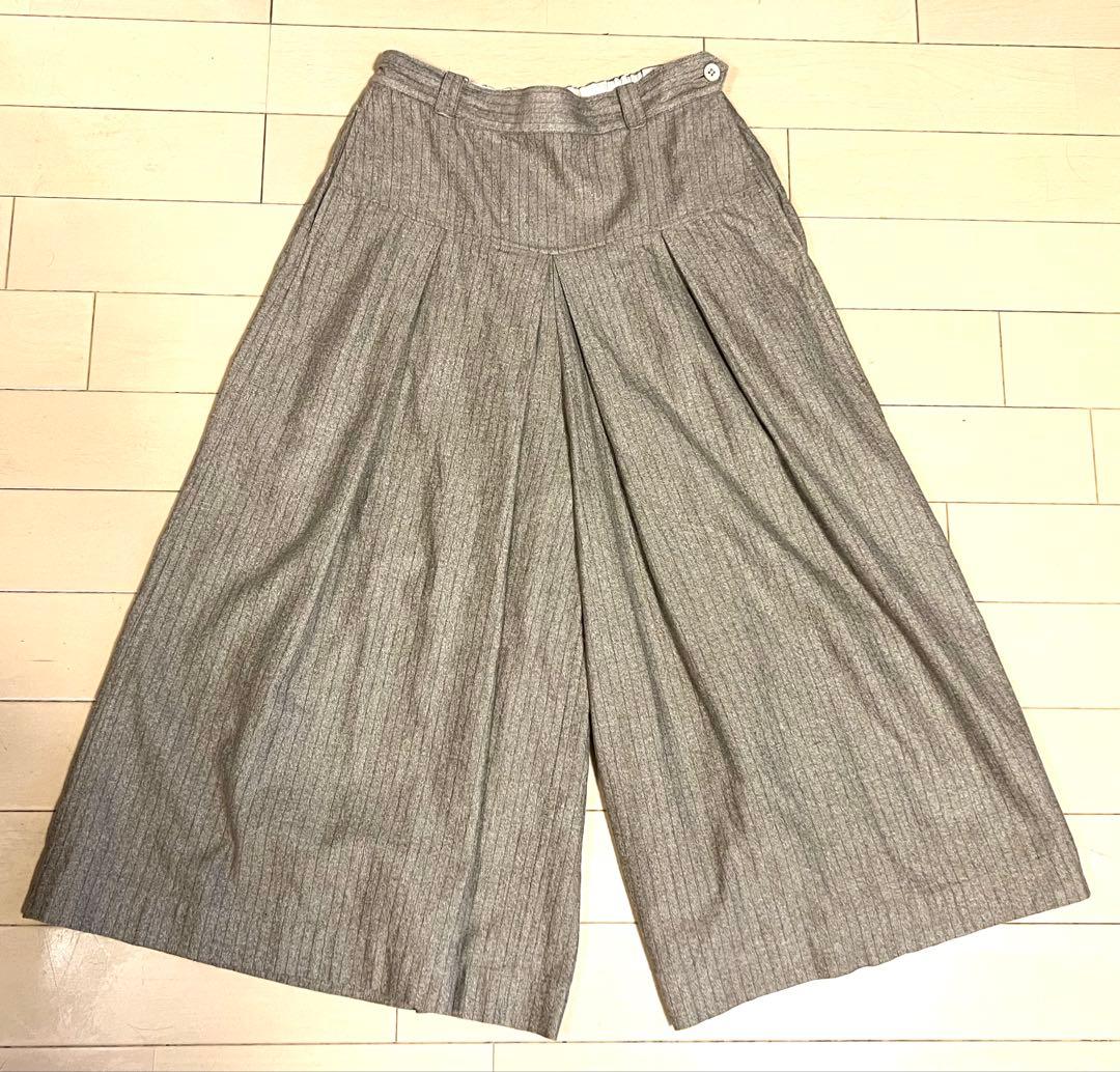 45R 撚杢コットンツイードのキュロットスカート