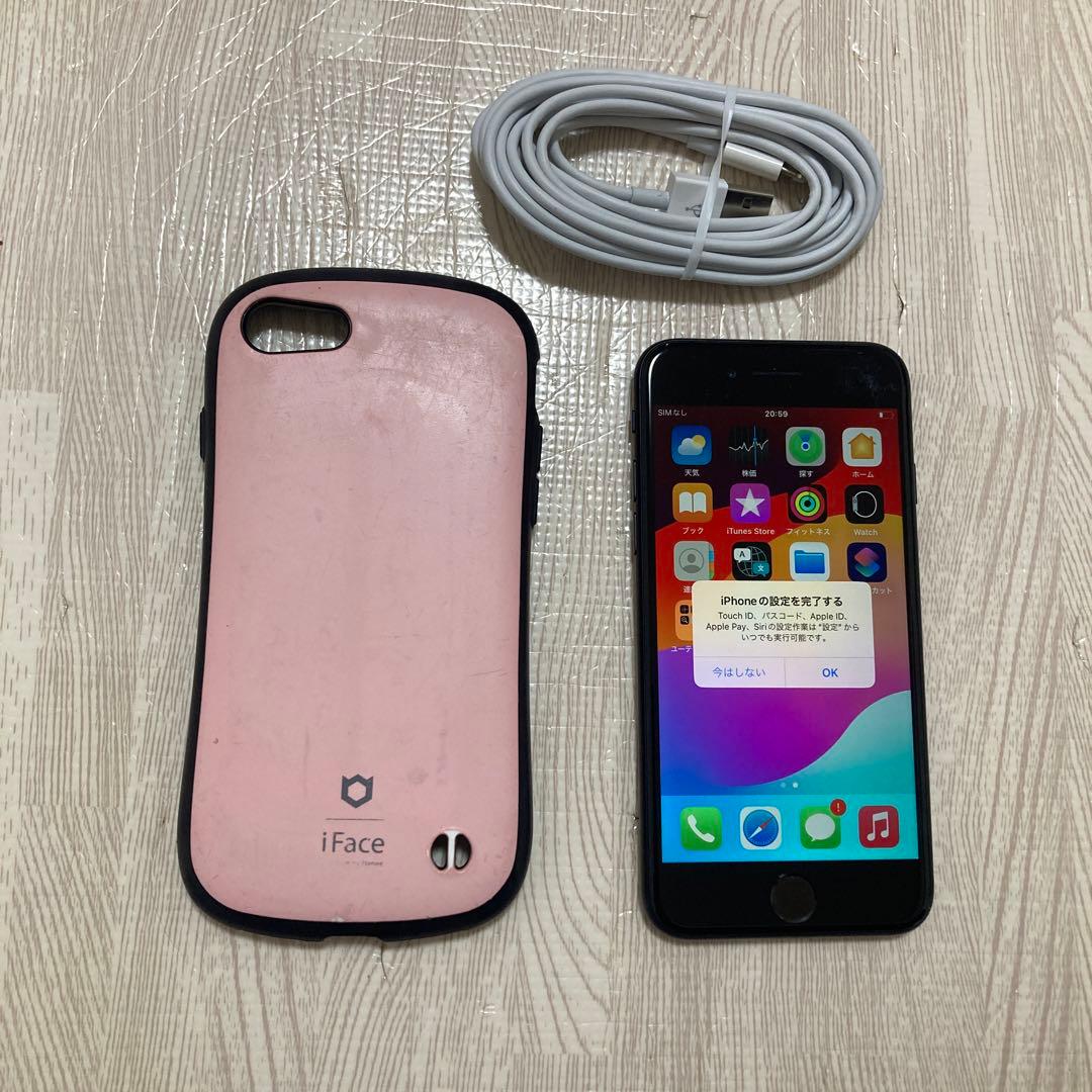 iPhone 128GB 本体 simフリー　iFaceケース付き