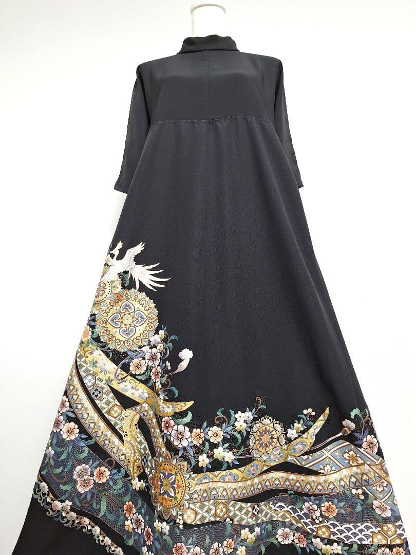 着物リメイクワンピース3697