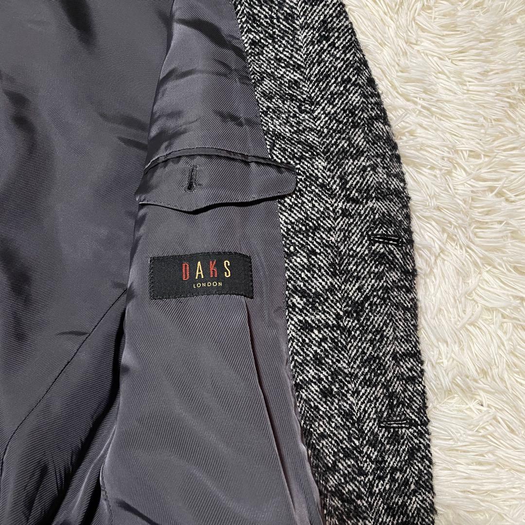 【美品】DAKS ダックス チェスターコート アルパカ ヘリンボーン L相当