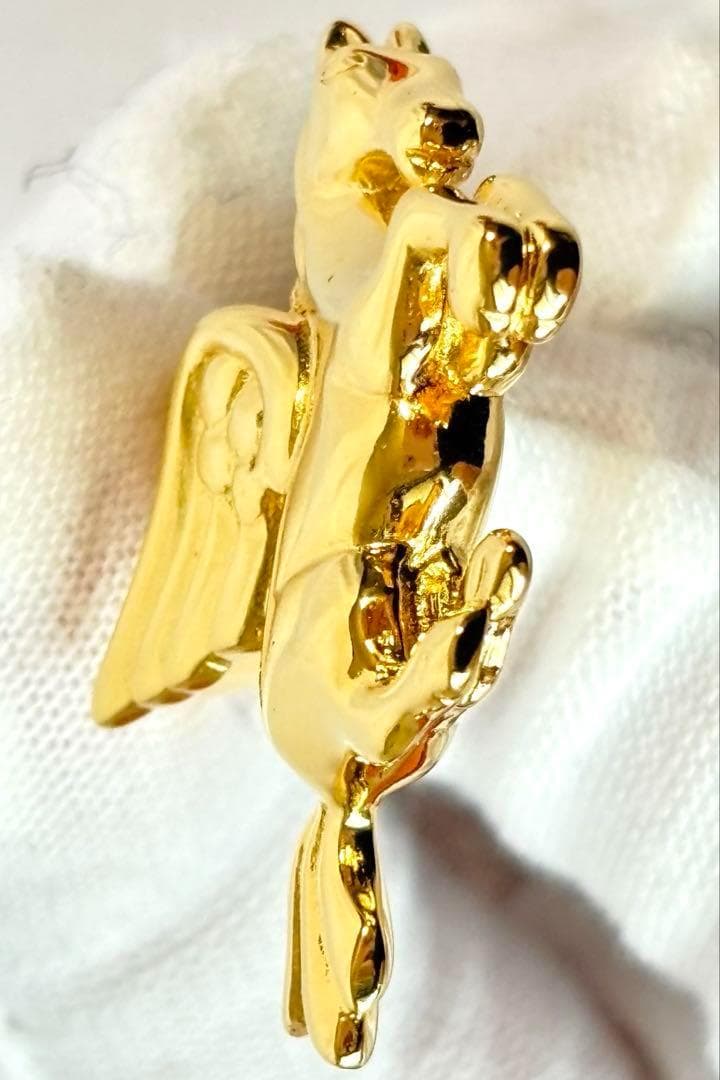 極美品 エルメス カデナ ペガサス キーホルダー １９９３年限定 ゴールド