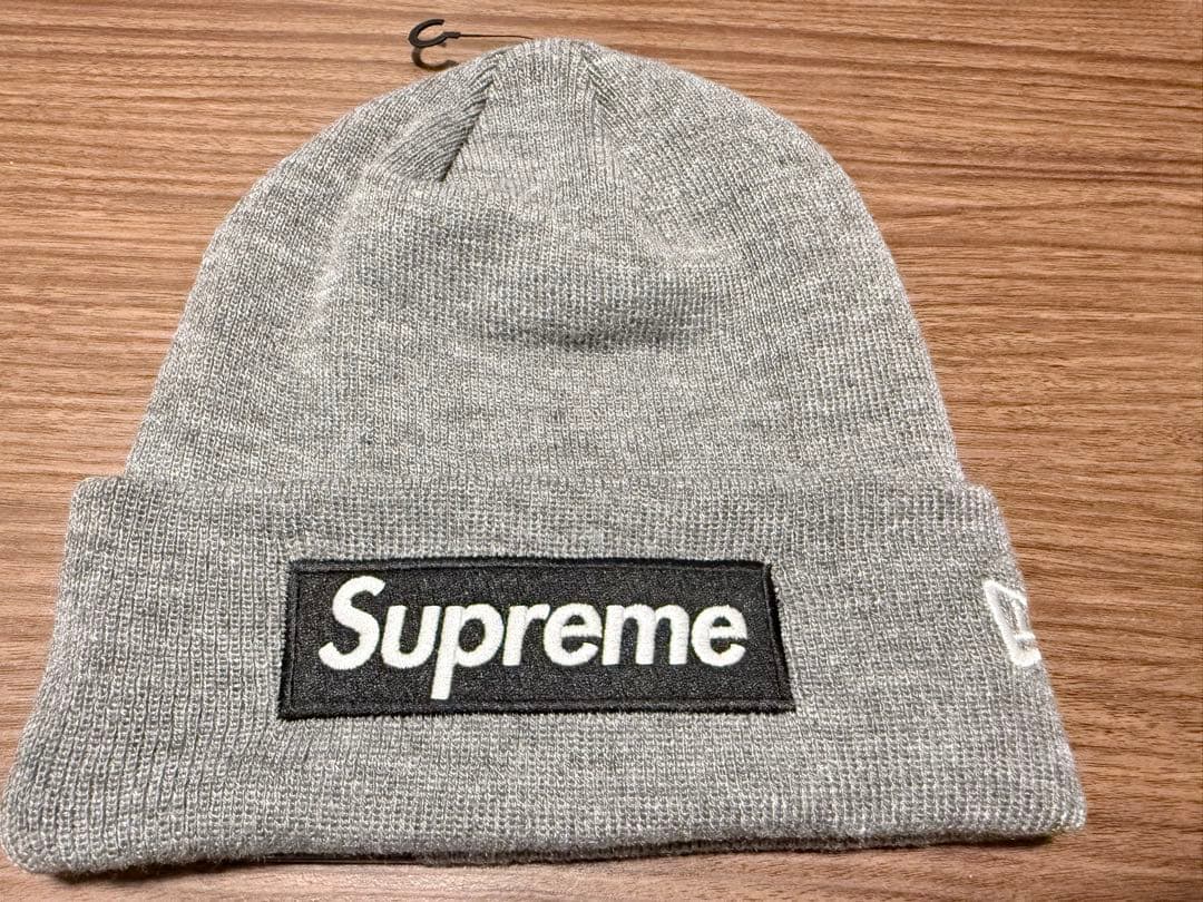 帽子 Supreme x new era box logo beanie grey