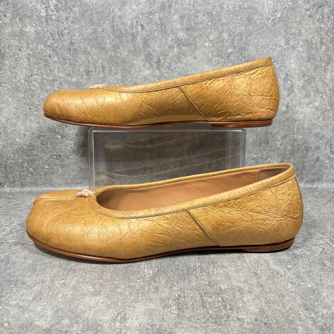 【極美品】メゾンマルジェラ 足袋 バレエシューズ シワ加工 24cm レザー