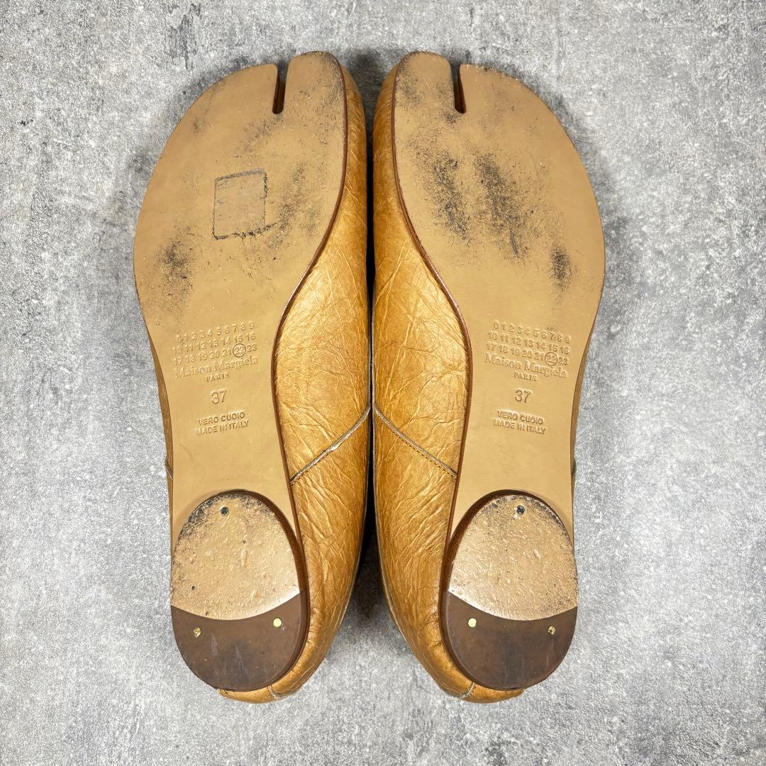 【極美品】メゾンマルジェラ 足袋 バレエシューズ シワ加工 24cm レザー