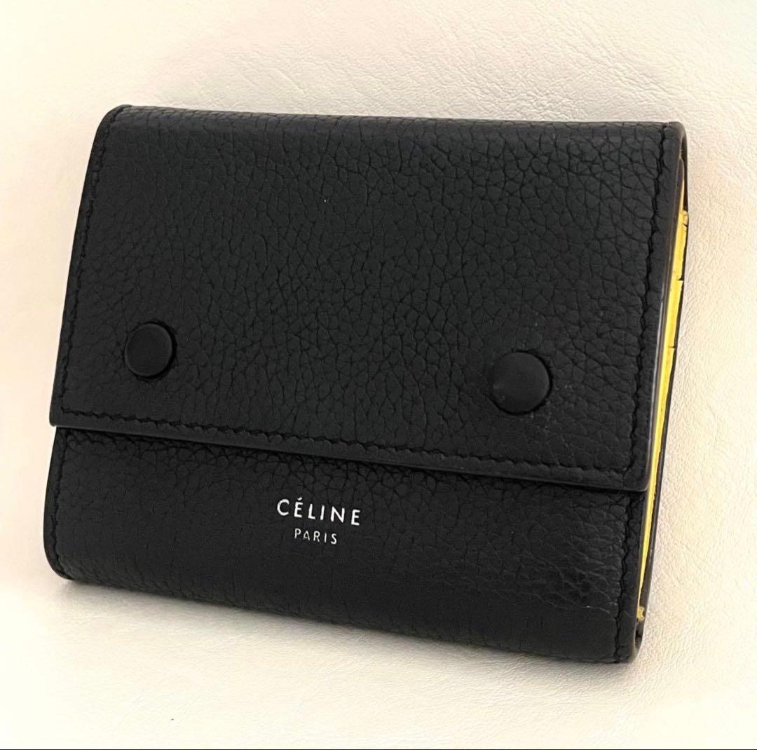 最終値下げ CELINE セリーヌ 三つ折り財布 バイカラー マルチファクション