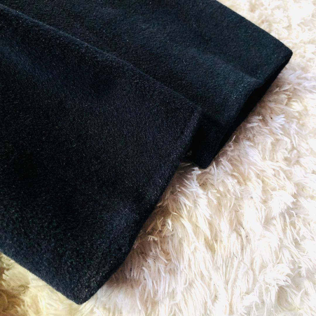 希少42✨美品 マックスマーラ ベルテッドコート アンゴラ 女優襟 ブラック