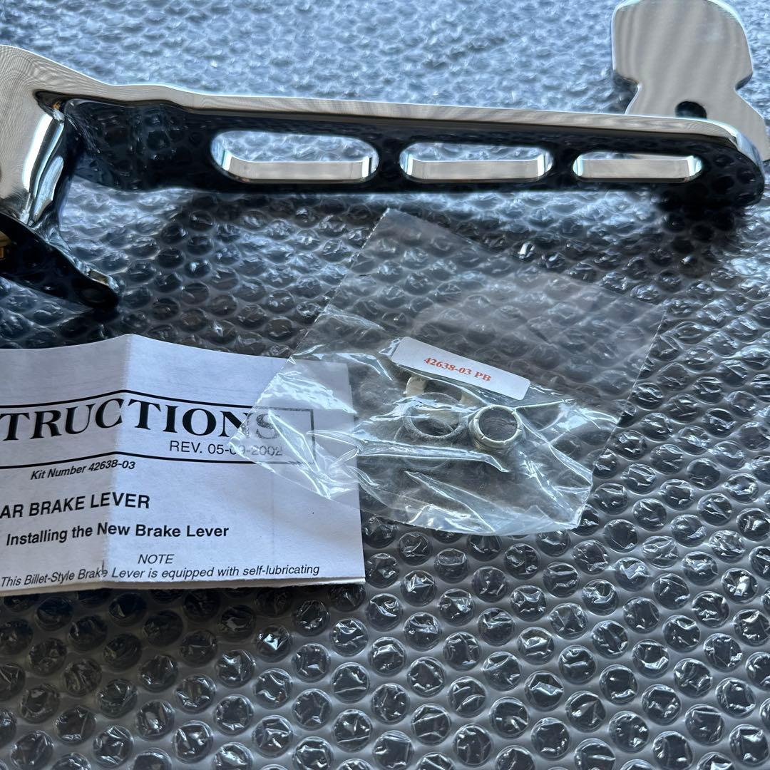 新品　ハーレー　エクステンションリーチ・ビレットスタイル・リアブレーキレバー