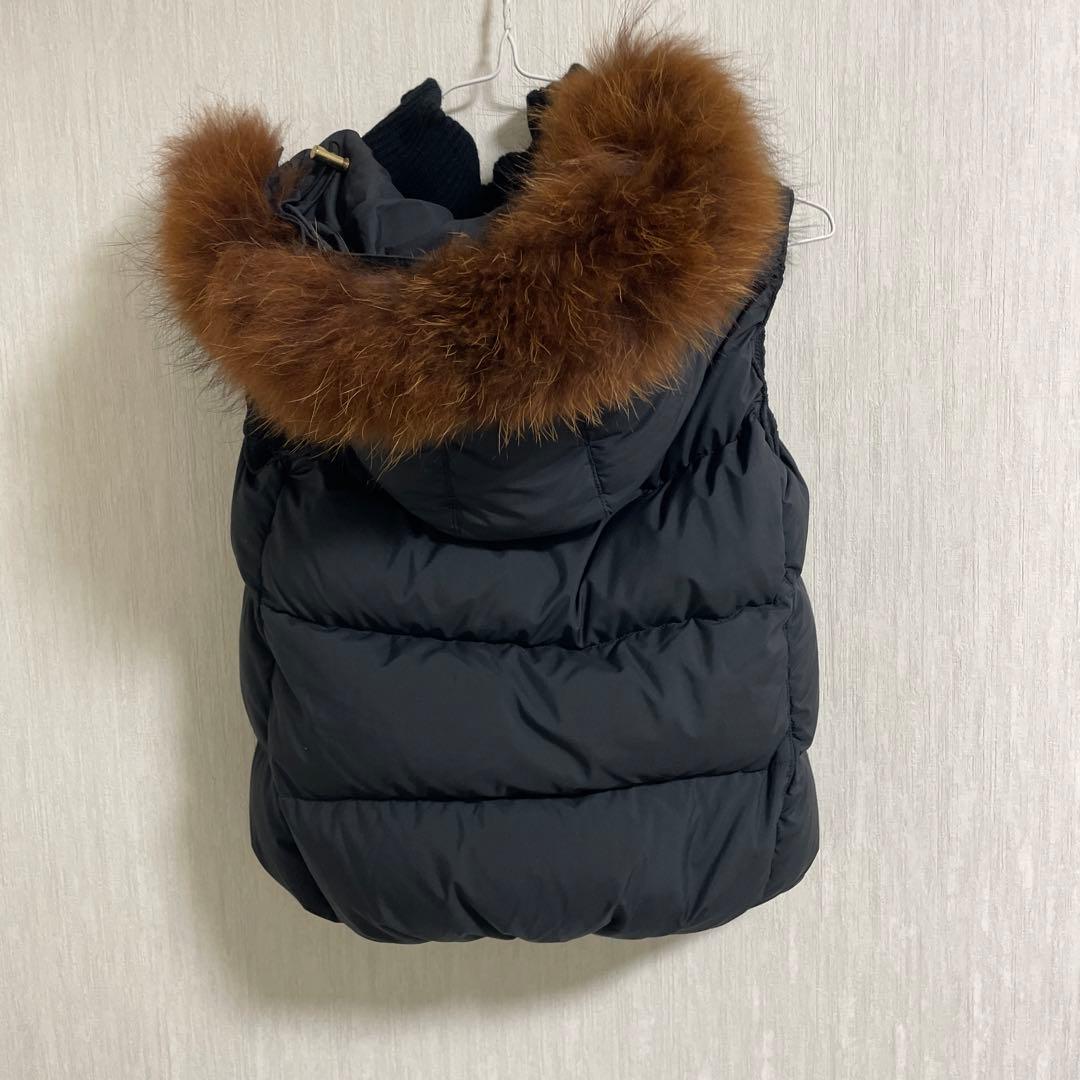 TATRASタトラス ダウンベスト ポーランド ラクーンファー ブラックSサイズ