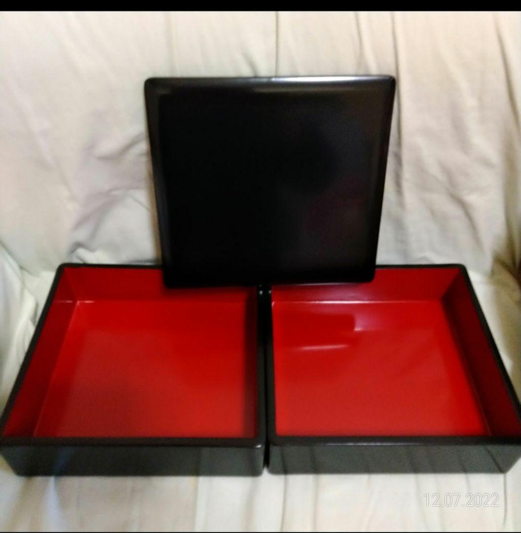 木製漆塗り　二段　重箱　輪島塗