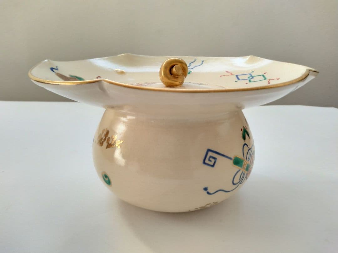 仁清宝尽砂金袋　 水指 暁山　岡田暁山　共箱　茶道具 砂金袋　初釜　正月茶会に