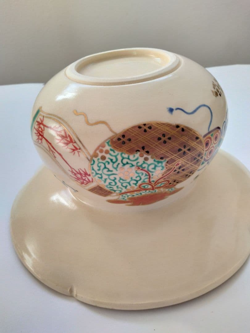 仁清宝尽砂金袋　 水指 暁山　岡田暁山　共箱　茶道具 砂金袋　初釜　正月茶会に