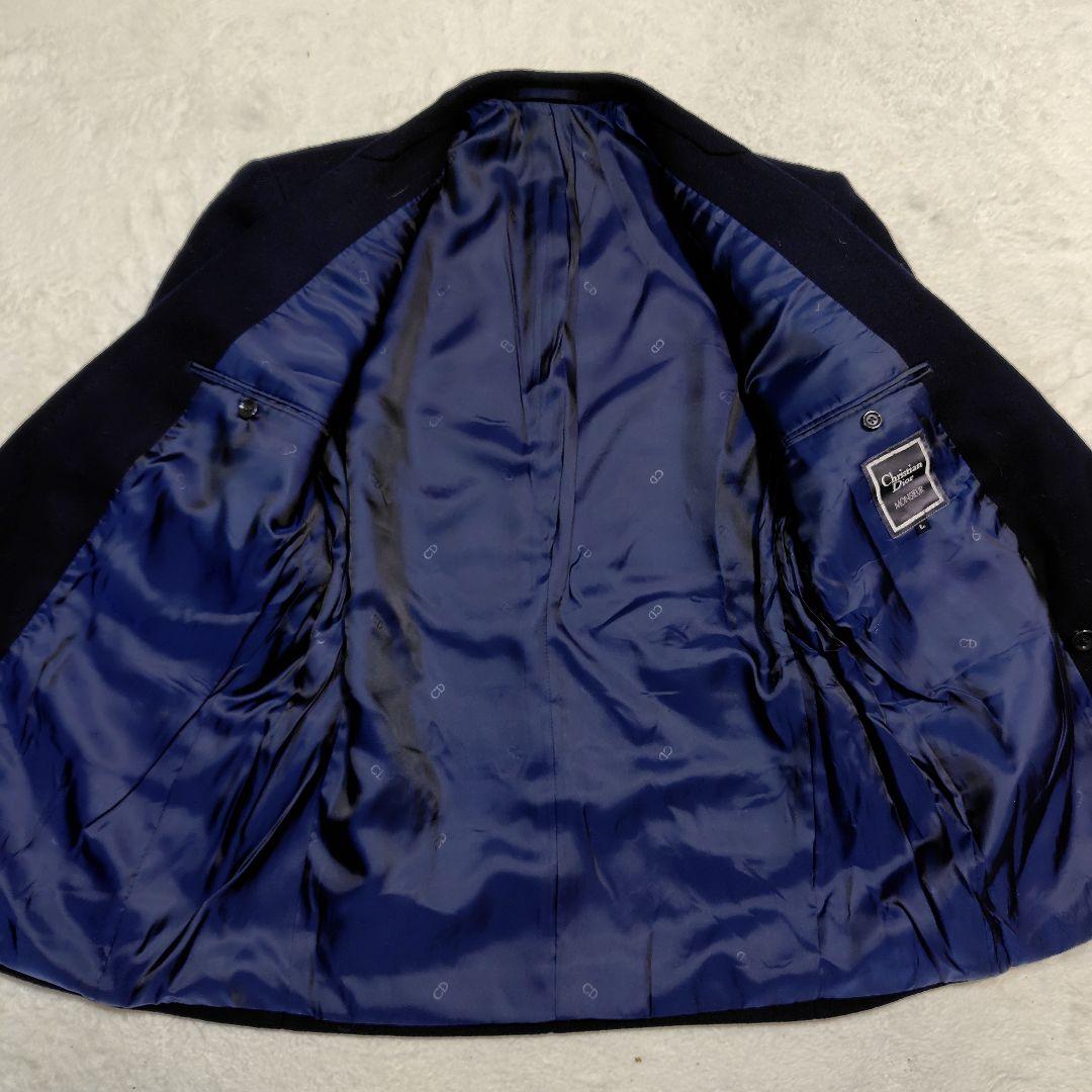 Christian Dior ピーコート ネイビー L ダブルブレスト ウール