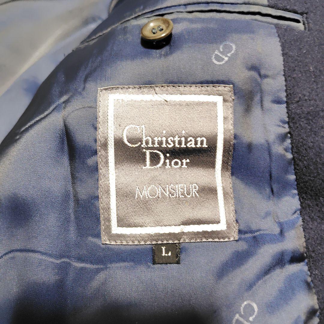 Christian Dior ピーコート ネイビー L ダブルブレスト ウール