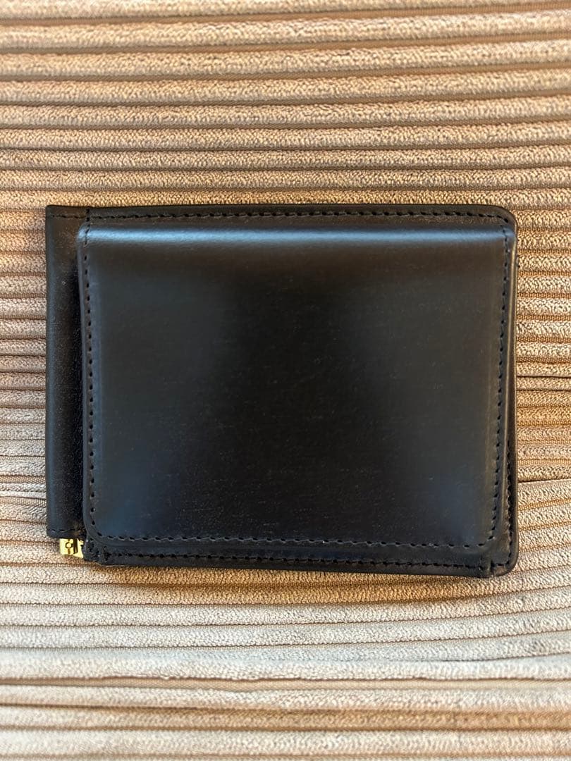 GLENT 黒 レザー マネークリップ