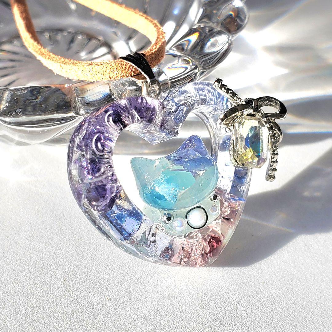 はくとん　　佐竹ガラスの星空ネックレス　レジンネックレス　ハンドメイド