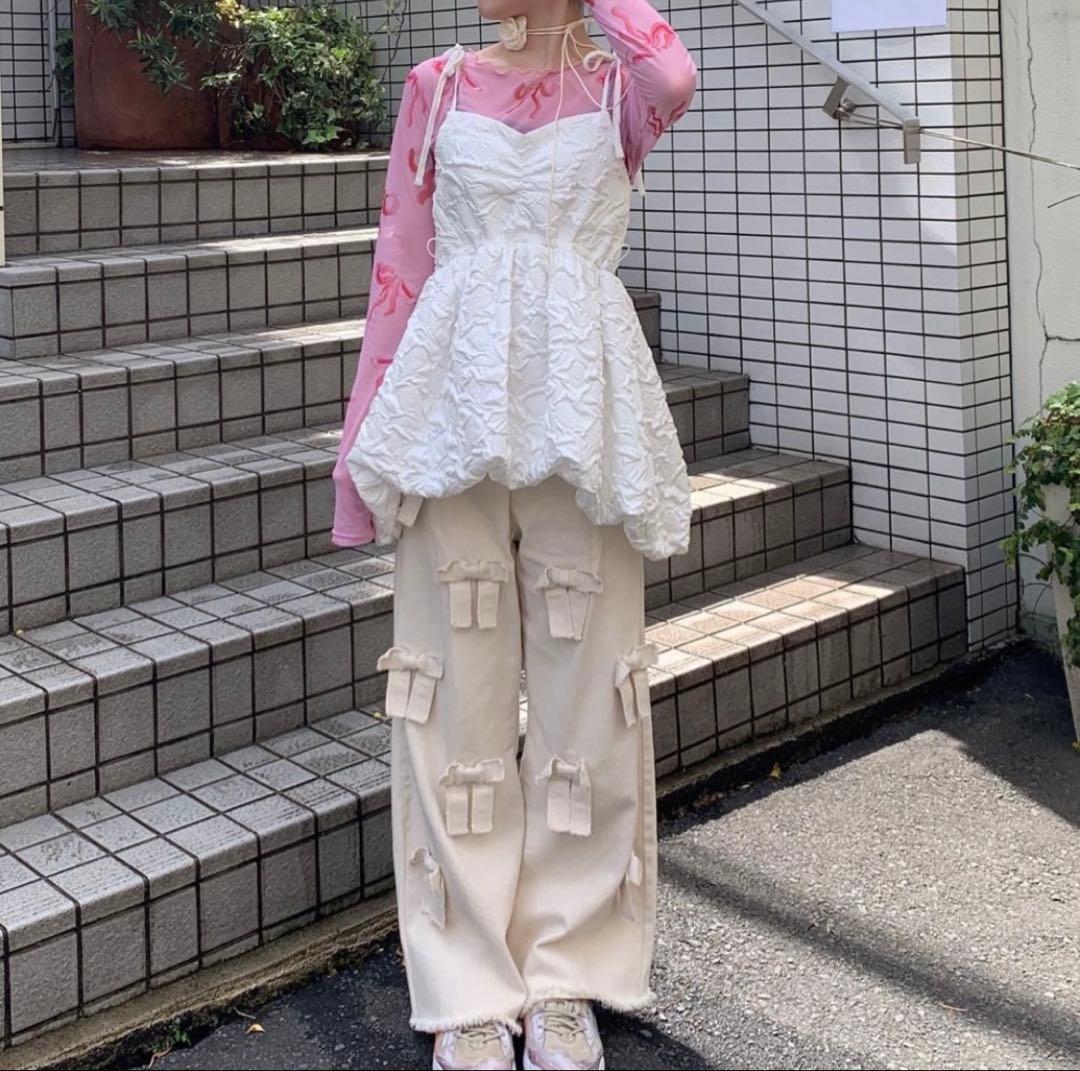 【新品未使用】POPPY バルーンキャミチュニック（ホワイト） あさぎーにょ