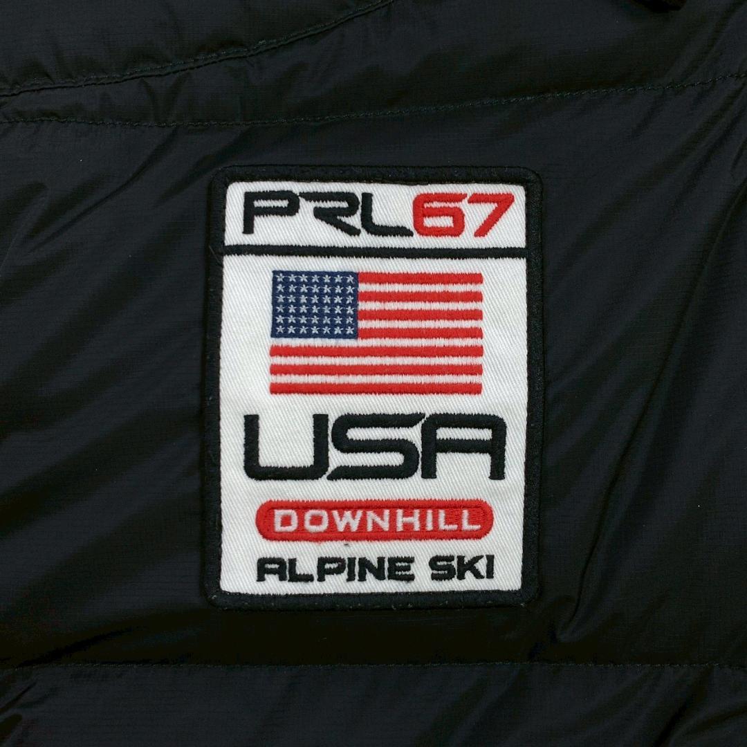 ポロラルフローレン ダウンベスト ビッグポニー 星条旗 ブラック XL　D919