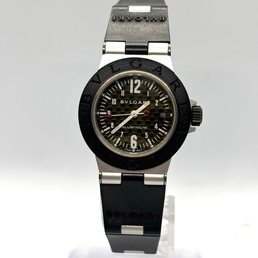【美品/稼動】ブルガリ AL29TA アルミニウム デイト クォーツ レディース