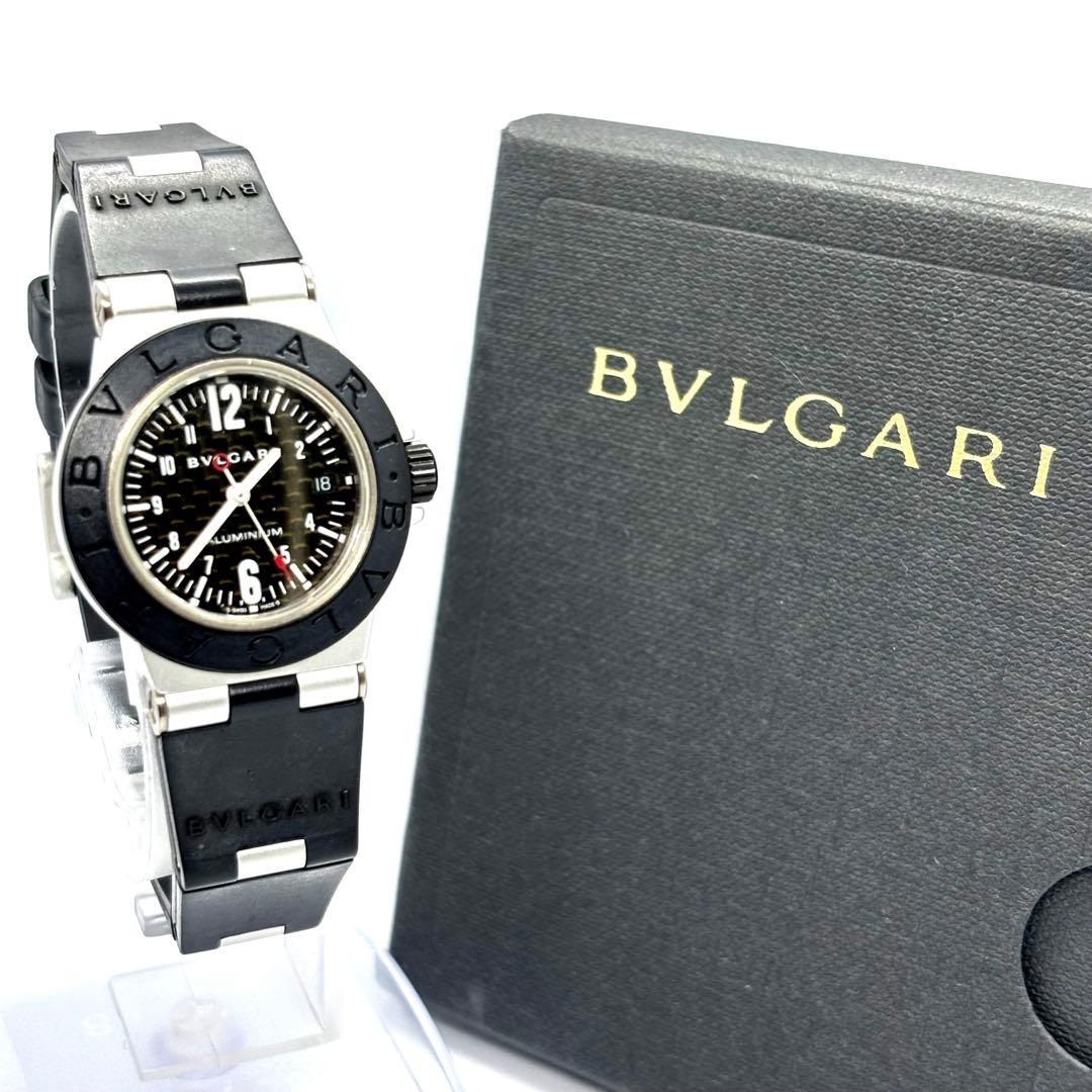 【美品/稼動】ブルガリ AL29TA アルミニウム デイト クォーツ レディース