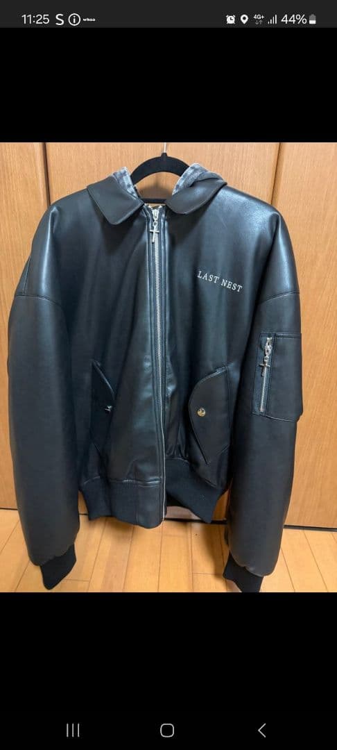 LAST NEST フード付きMA-1ジャケット ブラック