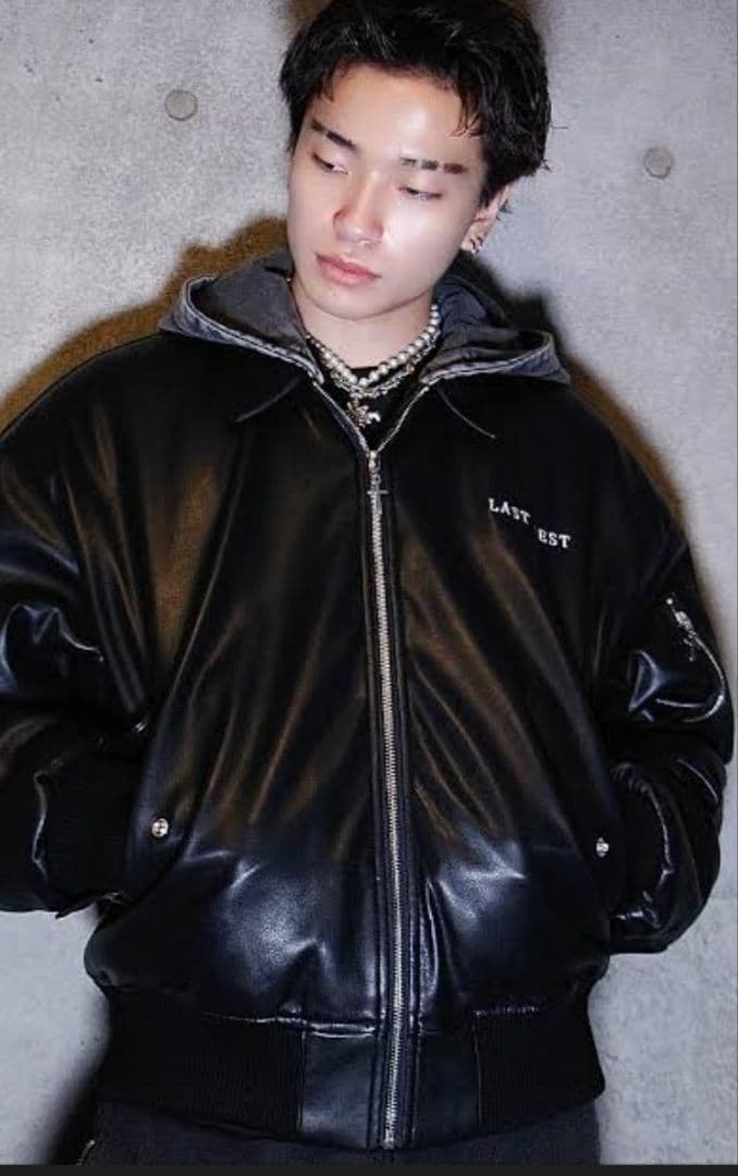 LAST NEST フード付きMA-1ジャケット ブラック