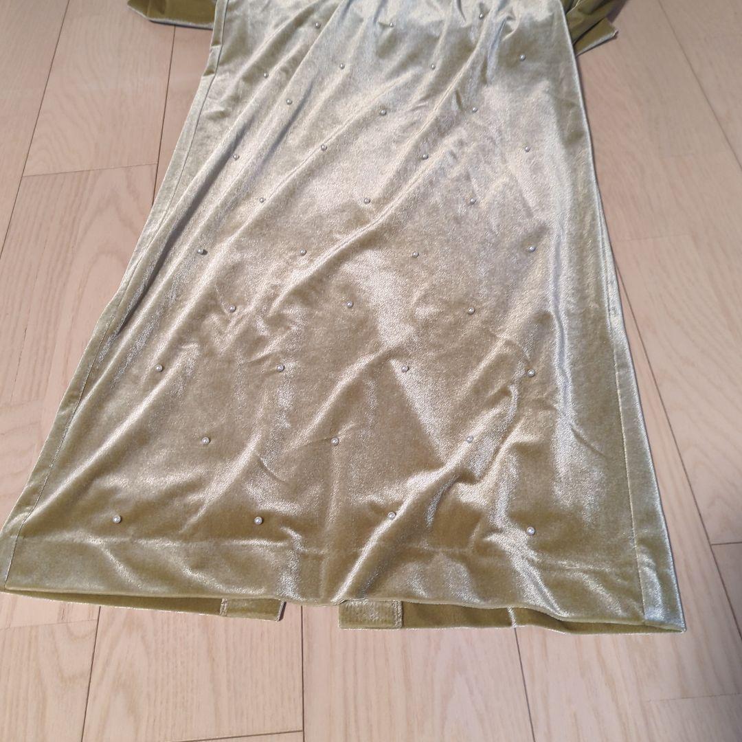 Ameri　BACK OPEN PEARL VELOUR DRESS