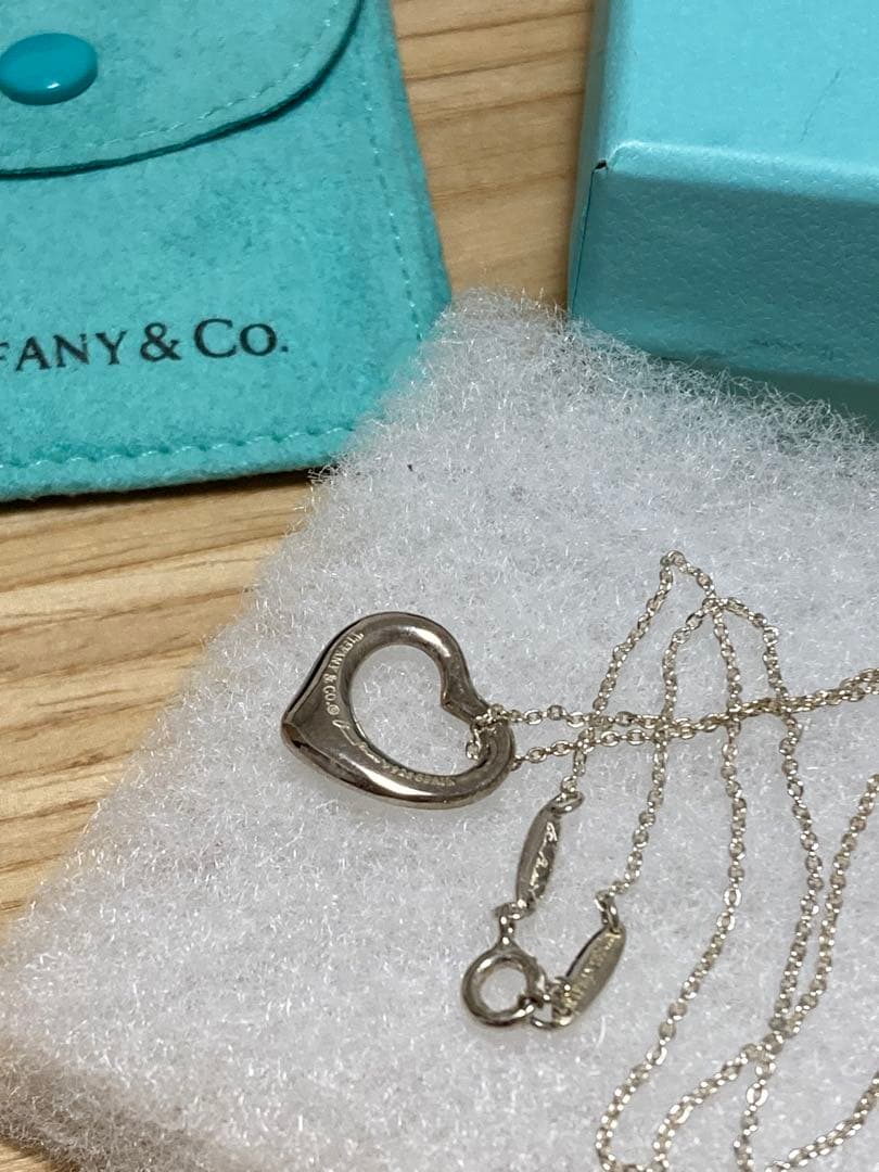 ティファニー　オープンハートネックレス　シルバー