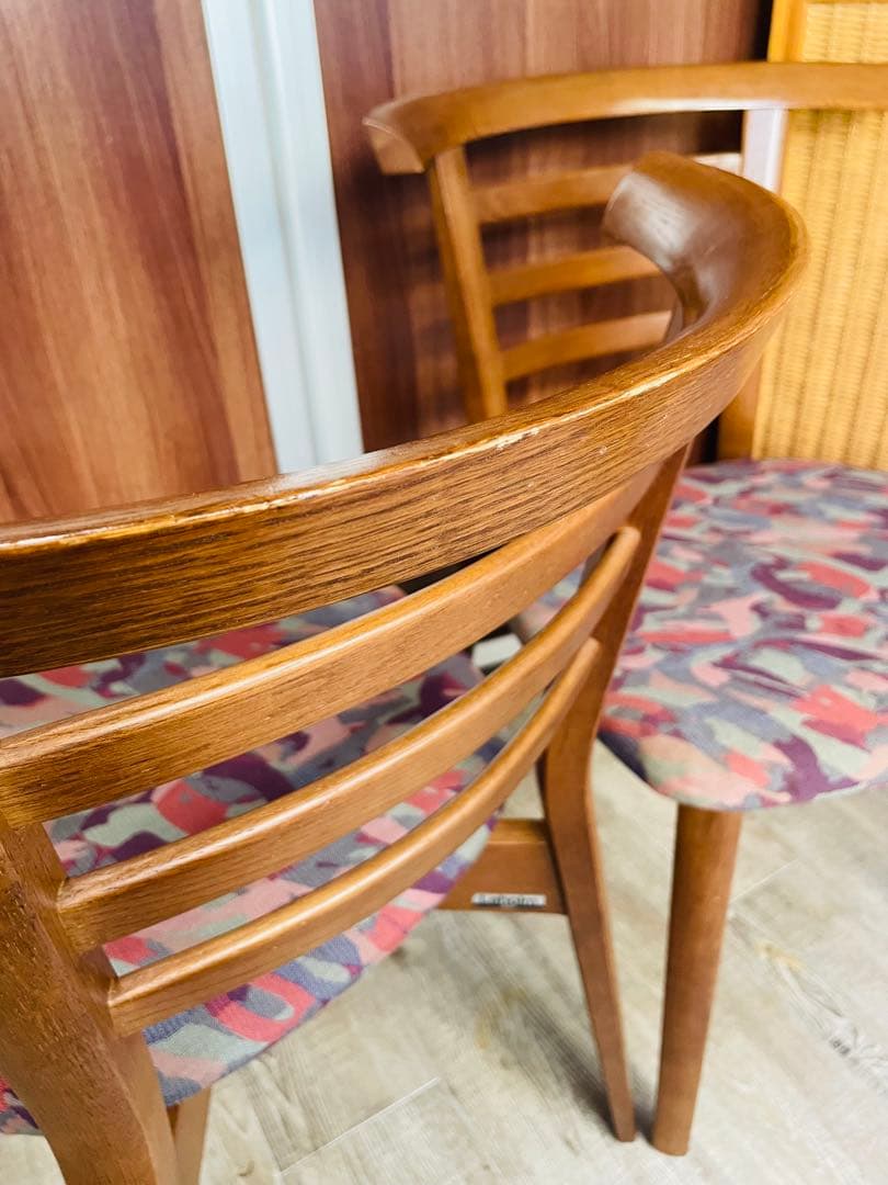 日進木工　木製フレーム マルチカラー ダイニングチェア 2脚セット