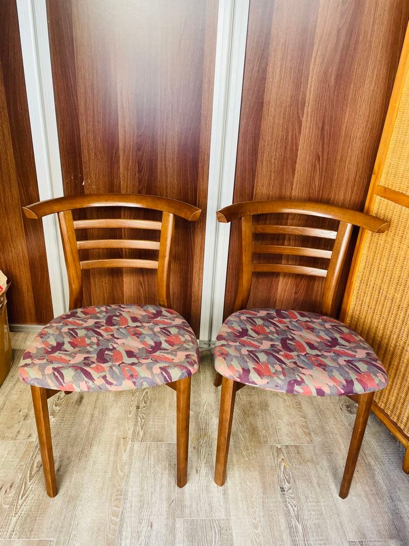 日進木工　木製フレーム マルチカラー ダイニングチェア 2脚セット