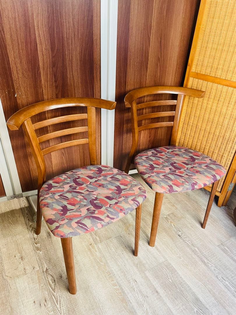 日進木工　木製フレーム マルチカラー ダイニングチェア 2脚セット